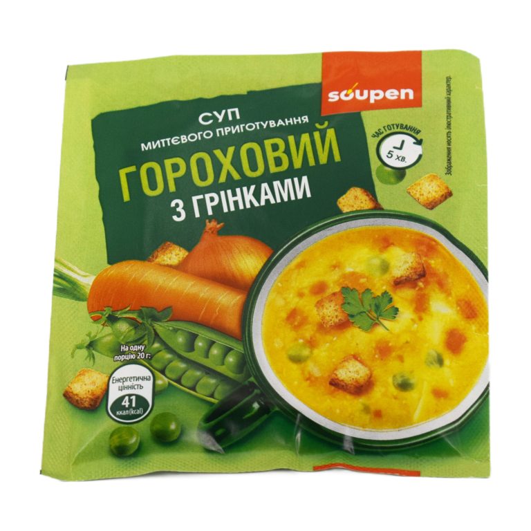 Суп миттєвого приготування гороховий з грінками